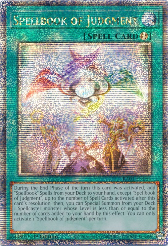 Spellbook of Judgment [RA01-EN054] Quarter Century Secret Rare | Kessel Run Games Inc. 