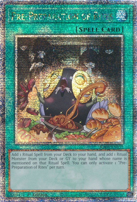 Pre-Preparation of Rites [RA01-EN055] Quarter Century Secret Rare | Kessel Run Games Inc. 