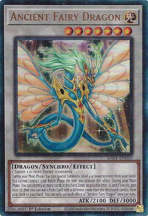 Ancient Fairy Dragon [RA01-EN030] Prismatic Ultimate Rare | Kessel Run Games Inc. 