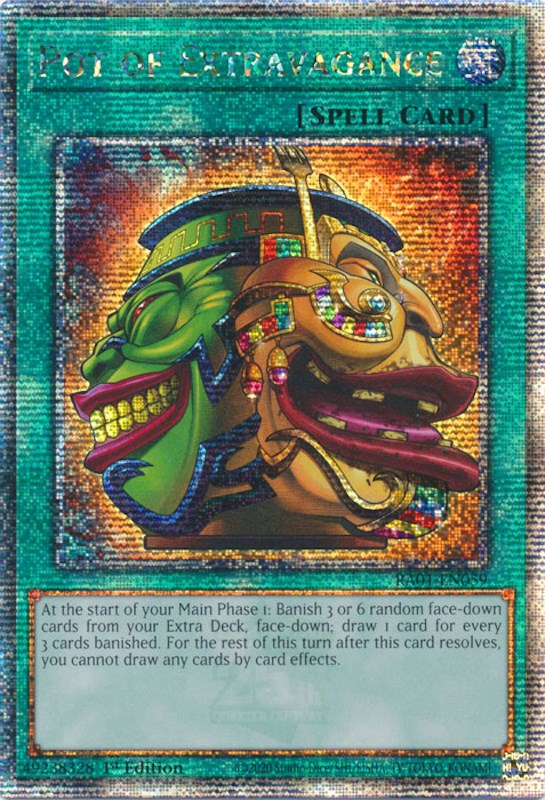 Pot of Extravagance [RA01-EN059] Quarter Century Secret Rare | Kessel Run Games Inc. 