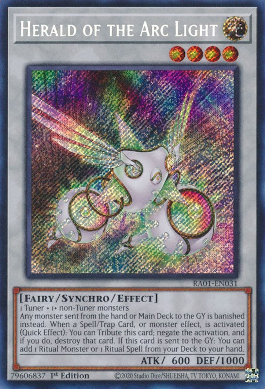 Herald of the Arc Light [RA01-EN031] Secret Rare | Kessel Run Games Inc. 