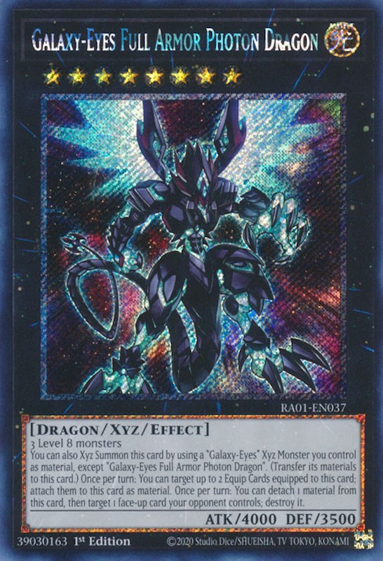 Galaxy-Eyes Full Armor Photon Dragon [RA01-EN037] Platinum Secret Rare | Kessel Run Games Inc. 