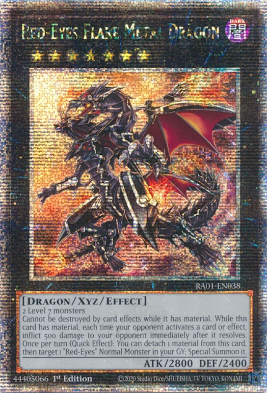 Red-Eyes Flare Metal Dragon [RA01-EN038] Quarter Century Secret Rare | Kessel Run Games Inc. 