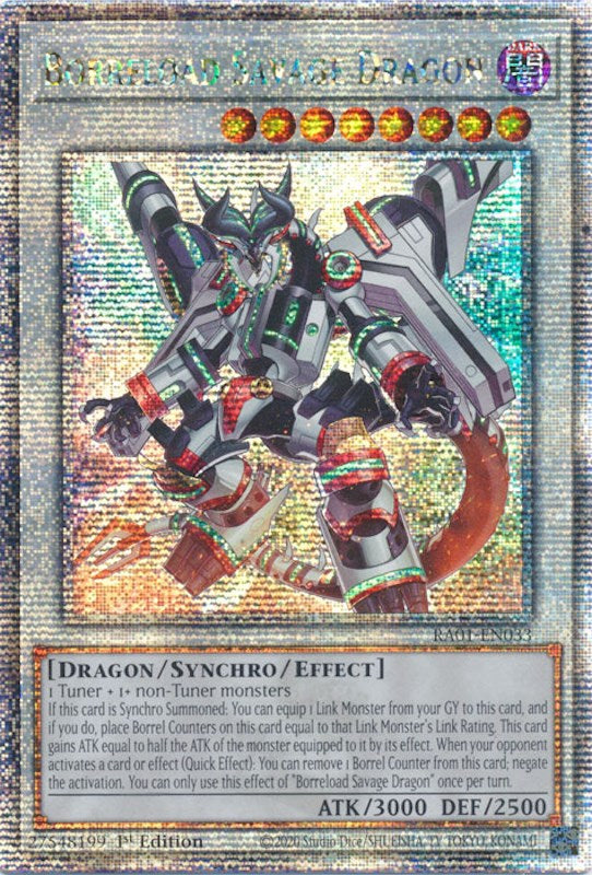 Borreload Savage Dragon [RA01-EN033] Quarter Century Secret Rare | Kessel Run Games Inc. 