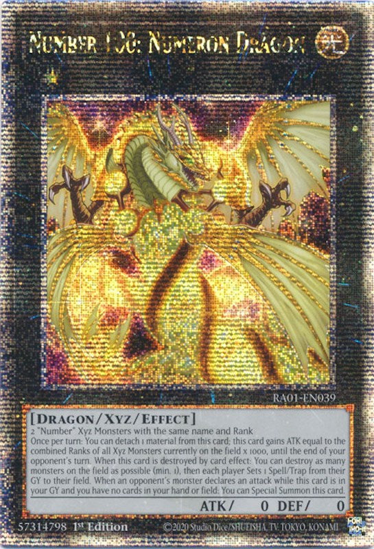 Number 100: Numeron Dragon [RA01-EN039] Quarter Century Secret Rare | Kessel Run Games Inc. 