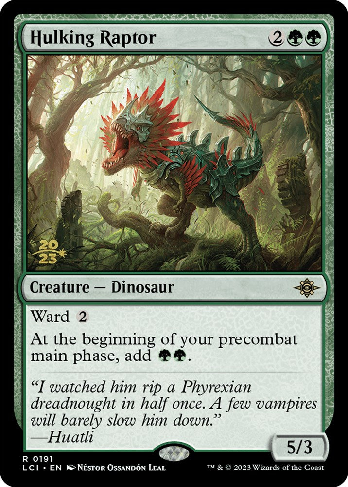 Hulking Raptor [The Lost Caverns of Ixalan Prerelease Cards] | Kessel Run Games Inc. 