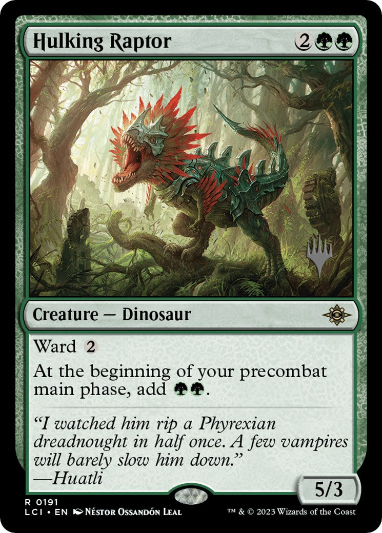 Hulking Raptor (Promo Pack) [The Lost Caverns of Ixalan Promos] | Kessel Run Games Inc. 