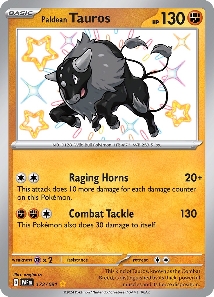 Paldean Tauros (172/091) [Scarlet & Violet: Paldean Fates] | Kessel Run Games Inc. 