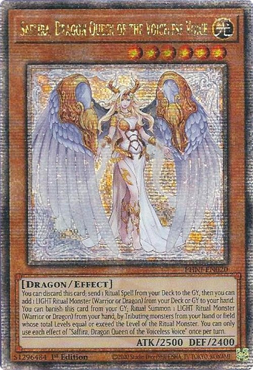 Saffira, Dragon Queen of the Voiceless Voice [PHNI-EN020] Quarter Century Secret Rare | Kessel Run Games Inc. 
