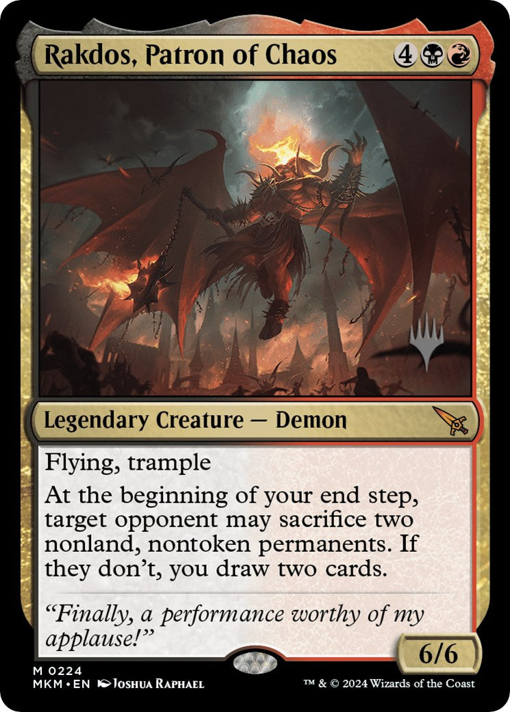 Rakdos, Patron of Chaos (Promo Pack) [Murders at Karlov Manor Promos] | Kessel Run Games Inc. 