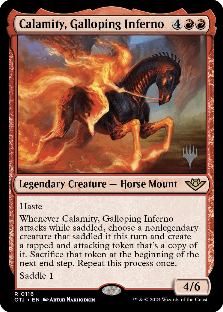 Calamity, Galloping Inferno (Promo Pack) [Outlaws of Thunder Junction Promos] | Kessel Run Games Inc. 