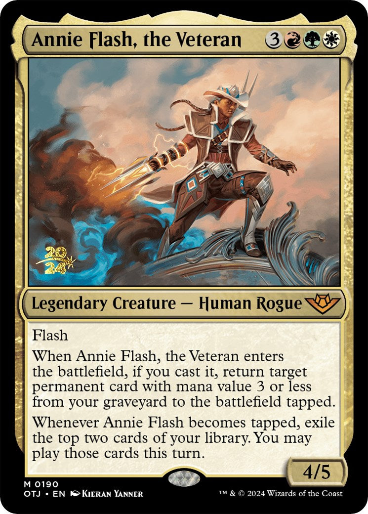 Annie Flash, the Veteran [Outlaws of Thunder Junction Prerelease Promos] | Kessel Run Games Inc. 