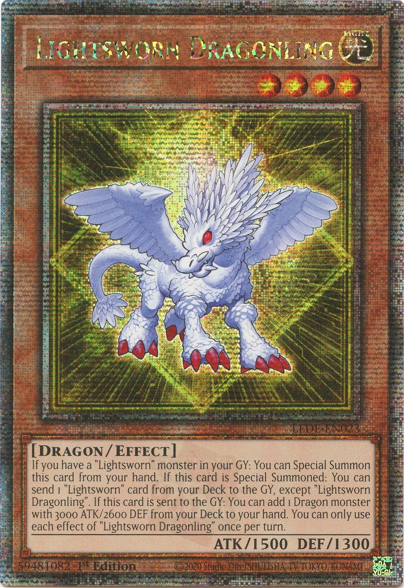 Lightsworn Dragonling (Quarter Century Secret Rare) [LEDE-EN023] Quarter Century Secret Rare | Kessel Run Games Inc. 