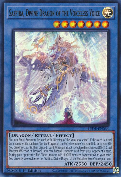 Saffira, Divine Dragon of the Voiceless Voice [LEDE-EN034] Ultra Rare | Kessel Run Games Inc. 