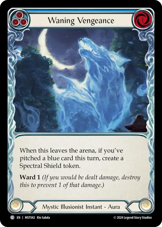 Waning Vengeance (Blue) [MST042] (Part the Mistveil)  Rainbow Foil | Kessel Run Games Inc. 