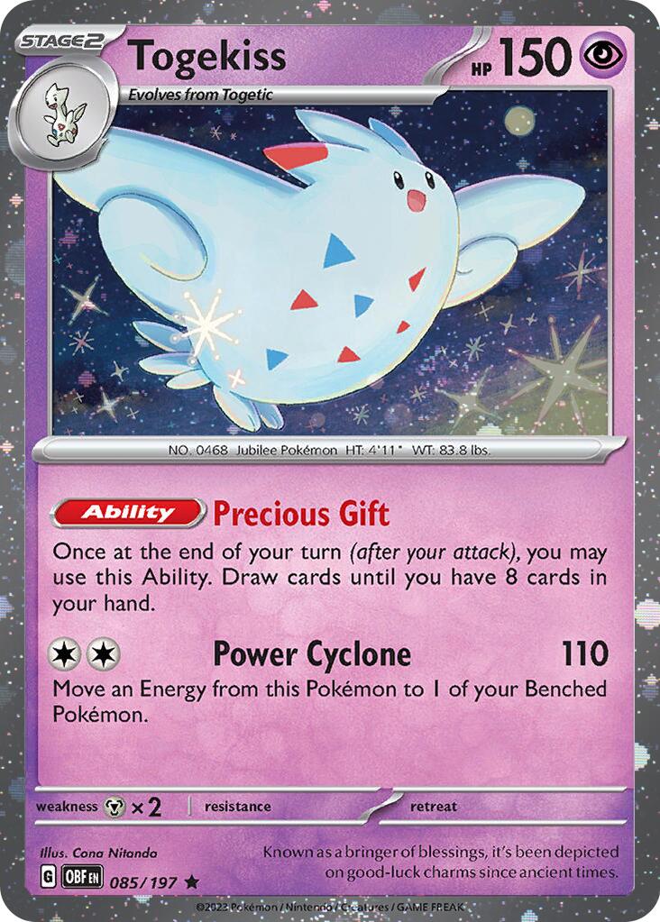 Togekiss (085/197) (Cosmos Holo) [Scarlet & Violet: Obsidian Flames] | Kessel Run Games Inc. 