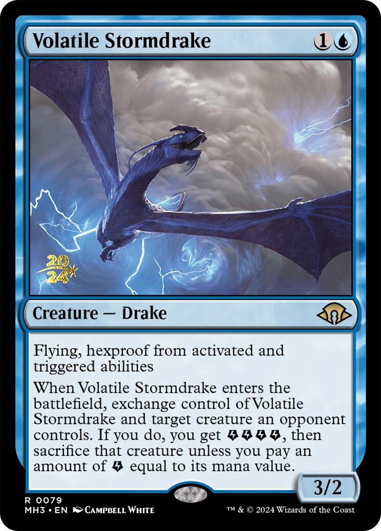 Volatile Stormdrake [Modern Horizons 3 Prerelease Promos] | Kessel Run Games Inc. 