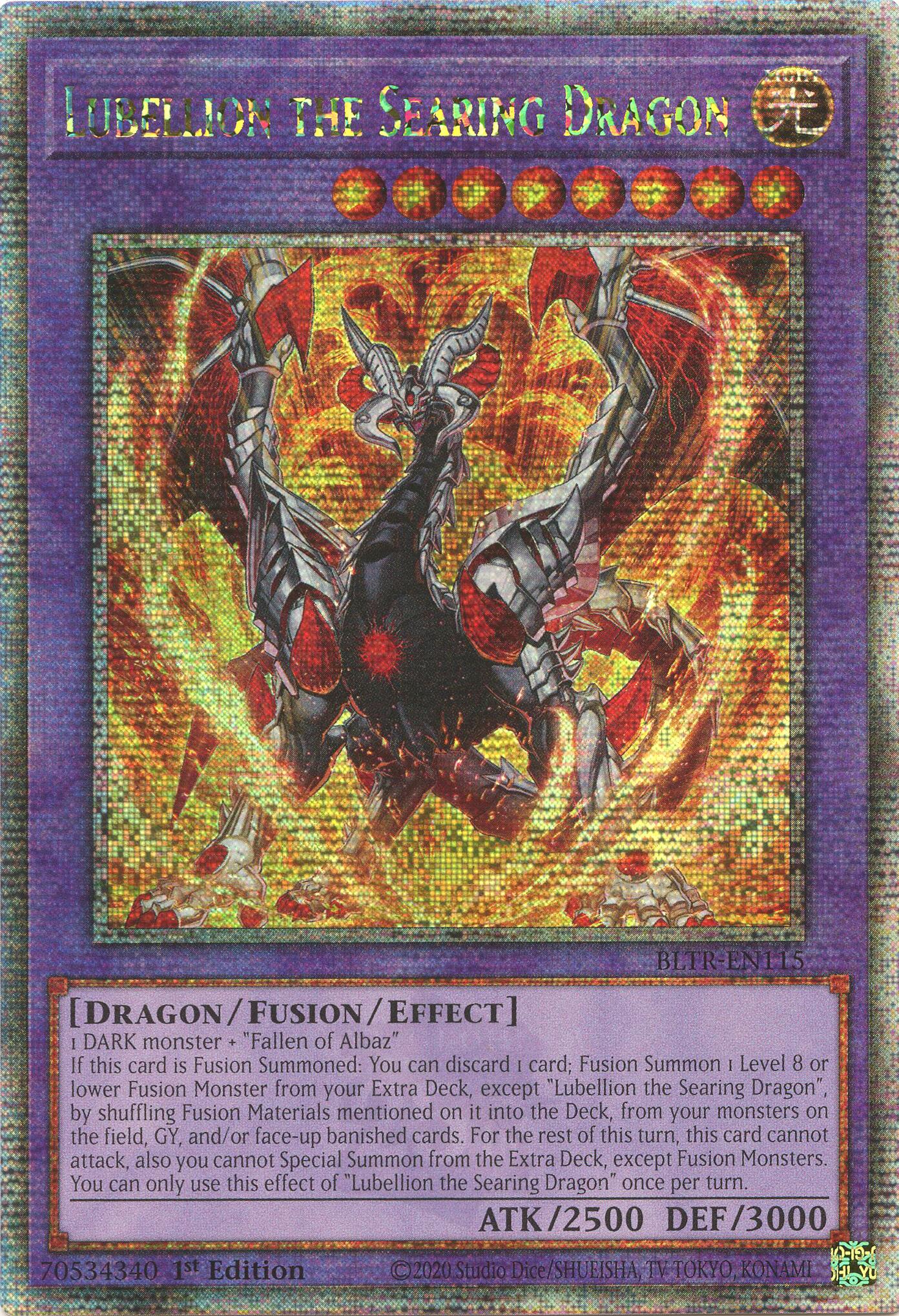 Lubellion the Searing Dragon (Quarter Century Secret Rare) [BLTR-EN115] Quarter Century Secret Rare | Kessel Run Games Inc. 