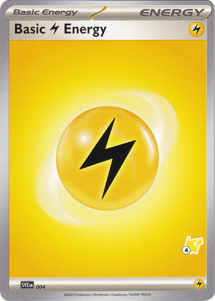 Basic Lightning Energy (004) (Pikachu Stamp #4) [Battle Academy 2024] | Kessel Run Games Inc. 