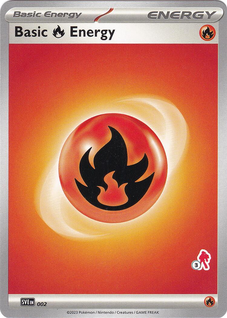 Basic Fire Energy (002) (Armarouge Stamp #3) [Battle Academy 2024] | Kessel Run Games Inc. 