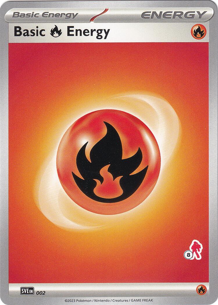 Basic Fire Energy (002) (Armarouge Stamp #8) [Battle Academy 2024] | Kessel Run Games Inc. 