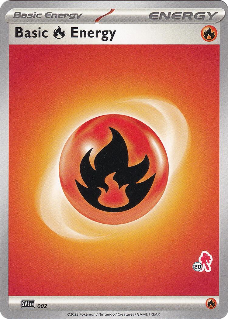 Basic Fire Energy (002) (Armarouge Stamp #20) [Battle Academy 2024] | Kessel Run Games Inc. 