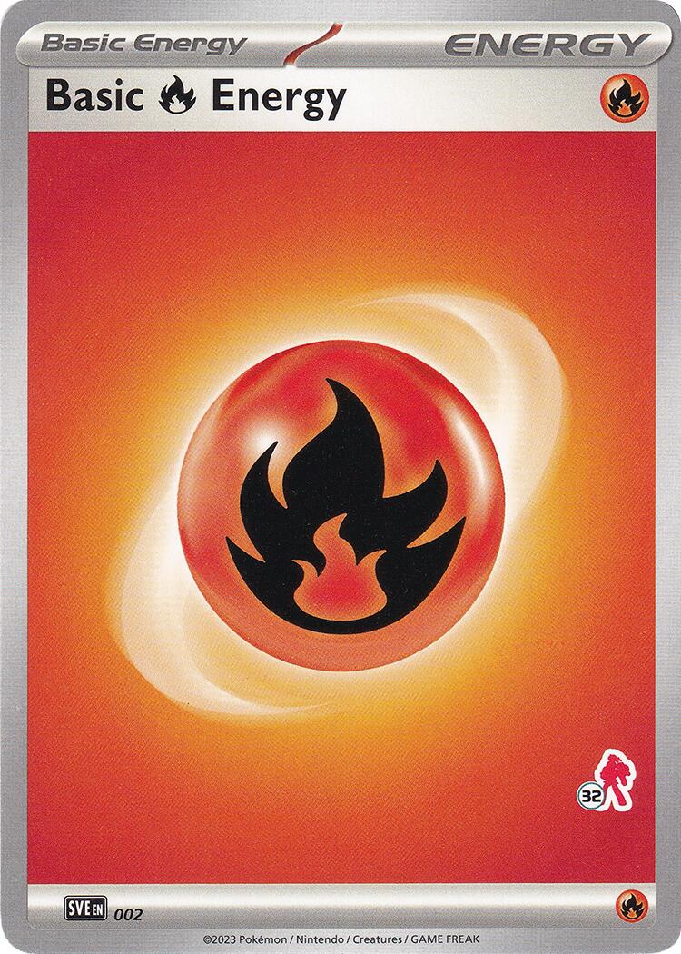 Basic Fire Energy (002) (Armarouge Stamp #32) [Battle Academy 2024] | Kessel Run Games Inc. 
