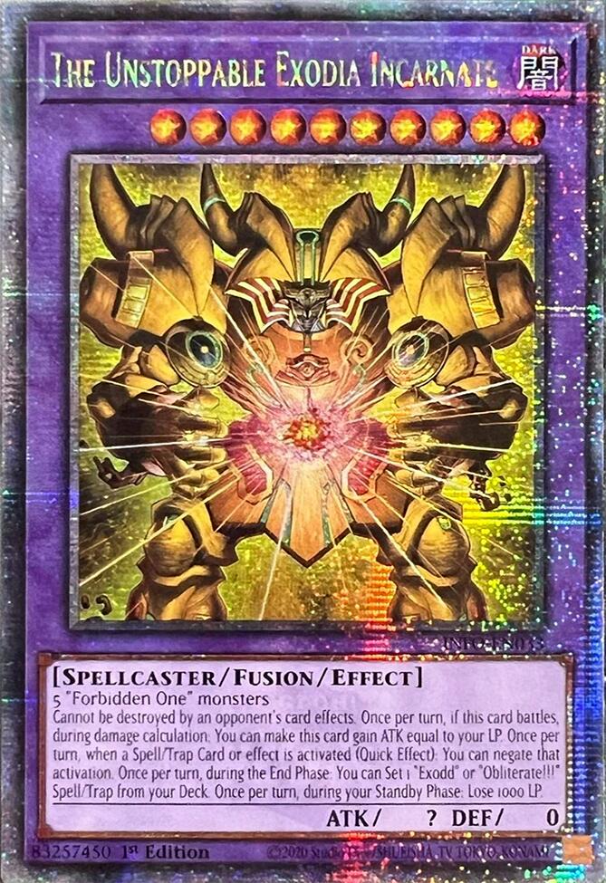 The Unstoppable Exodia Incarnate (Quarter Century Secret Rare) [INFO-EN033] Quarter Century Secret Rare | Kessel Run Games Inc. 