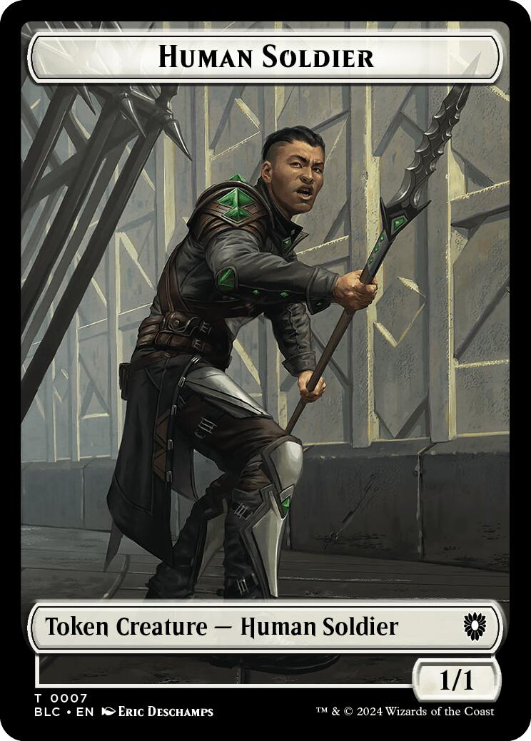 Human Soldier // Wolf (035) Double-Sided Token [Bloomburrow Commander Tokens] | Kessel Run Games Inc. 