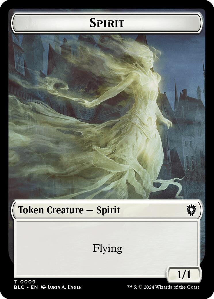 Spirit // Faerie Double-Sided Token [Bloomburrow Commander Tokens] | Kessel Run Games Inc. 