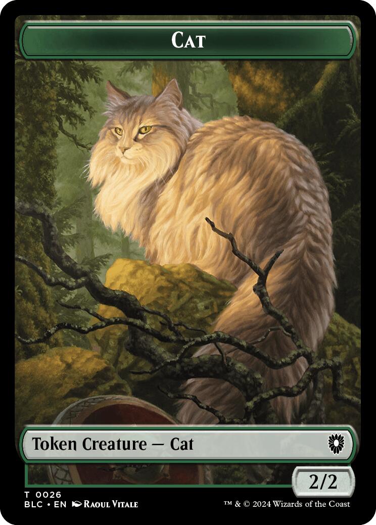 Cat // Beast (025) Double-Sided Token [Bloomburrow Commander Tokens] | Kessel Run Games Inc. 