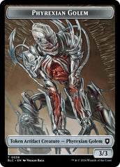 Phyrexian Golem // Faerie Double-Sided Token [Bloomburrow Commander Tokens] | Kessel Run Games Inc. 