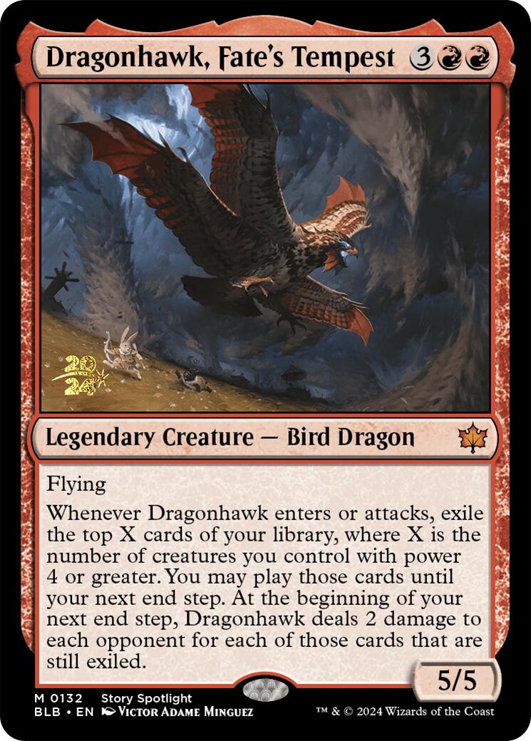 Dragonhawk, Fate's Tempest [Bloomburrow Prerelease Promos] | Kessel Run Games Inc. 