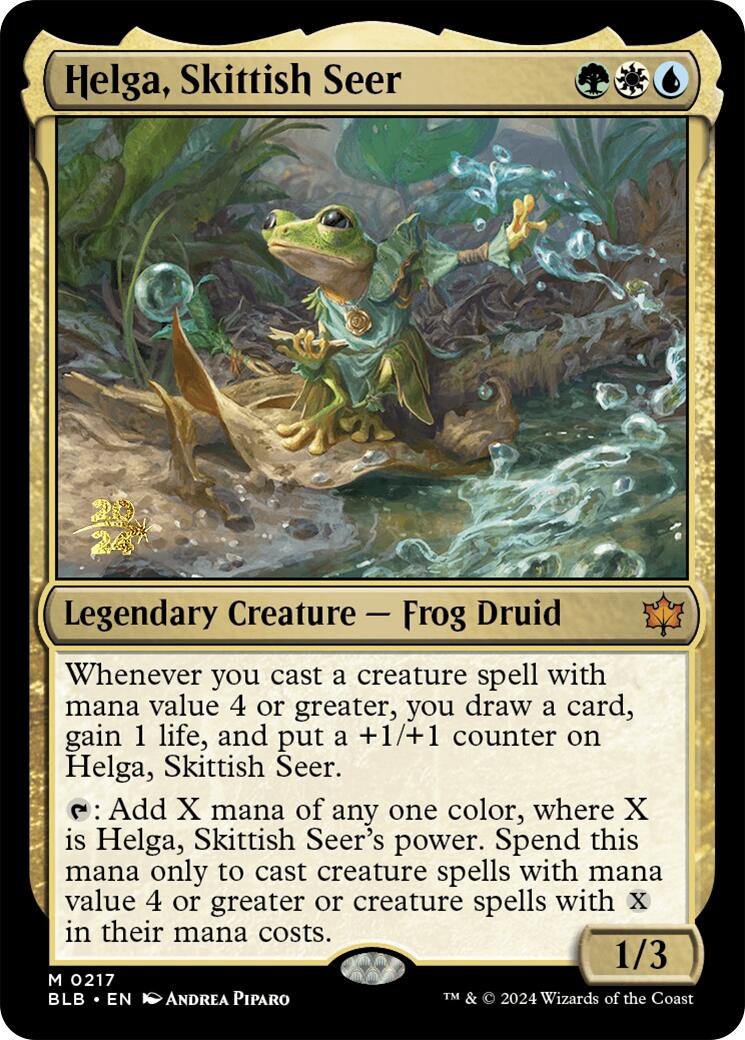 Helga, Skittish Seer [Bloomburrow Prerelease Promos] | Kessel Run Games Inc. 