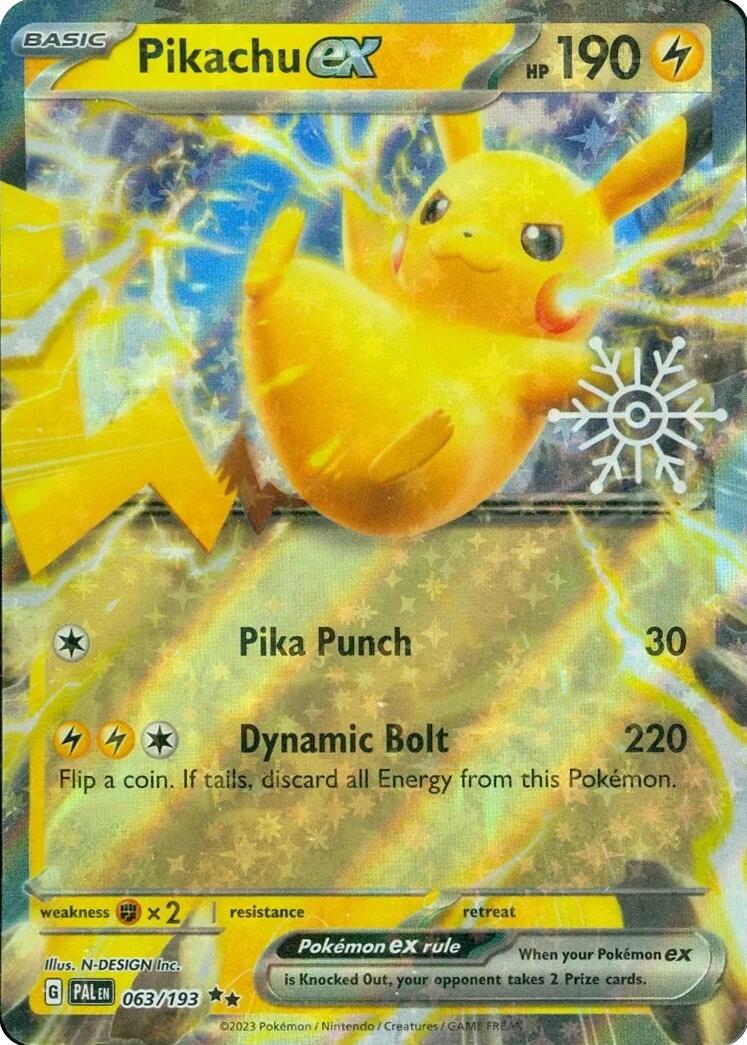 Pikachu ex (063/193) (Holiday Calendar) [Miscellaneous Cards] | Kessel Run Games Inc. 