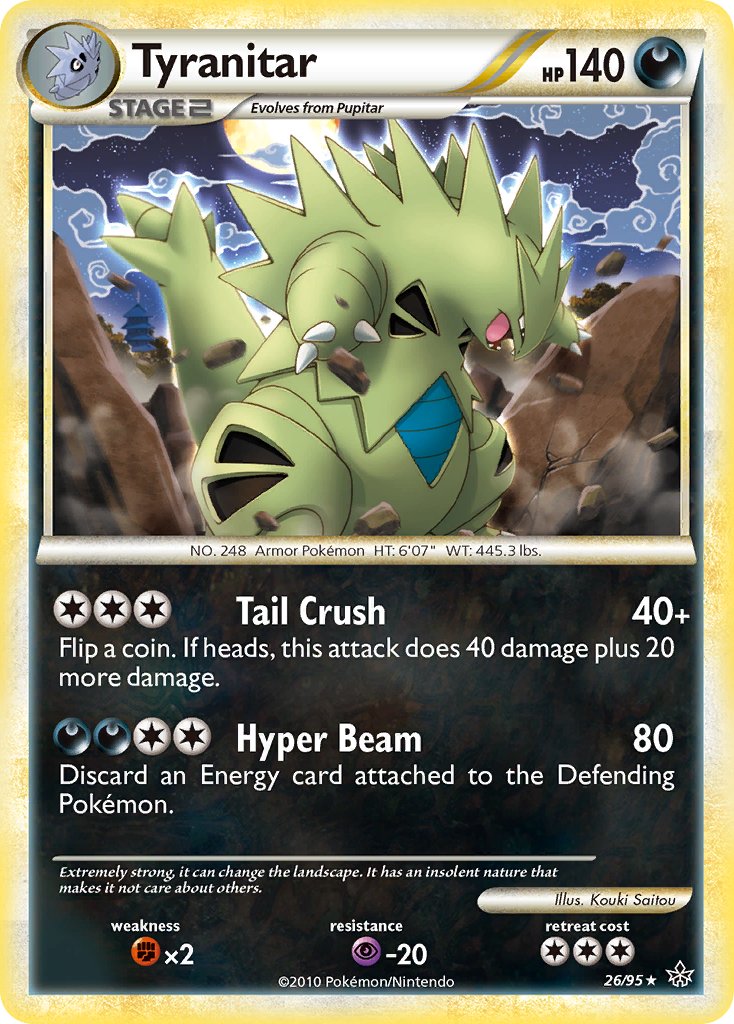 Tyranitar (26/95) (Theme Deck Exclusive) [HeartGold & SoulSilver: Unleashed] | Kessel Run Games Inc. 