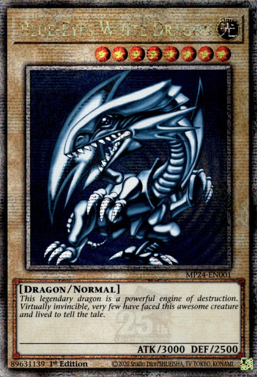 Blue-Eyes White Dragon [MP24-EN001] Quarter Century Secret Rare | Kessel Run Games Inc. 