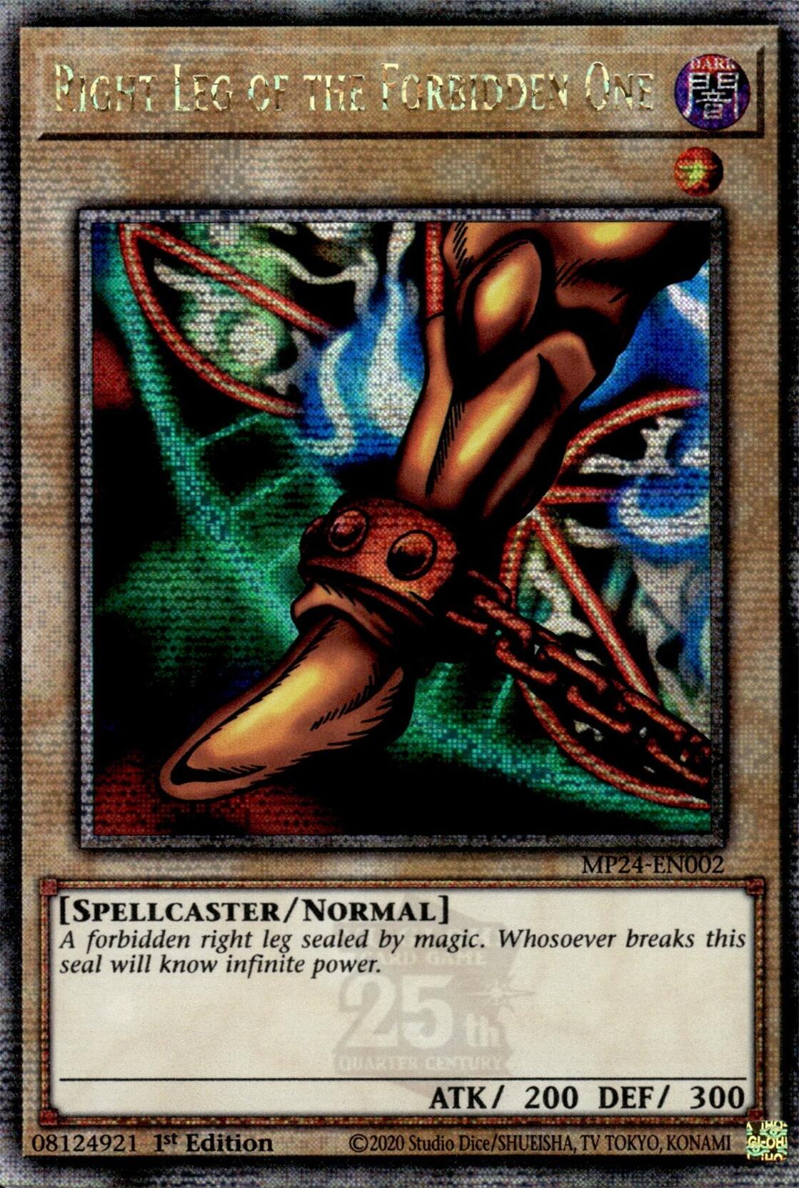 Right Leg of the Forbidden One [MP24-EN002] Quarter Century Secret Rare | Kessel Run Games Inc. 