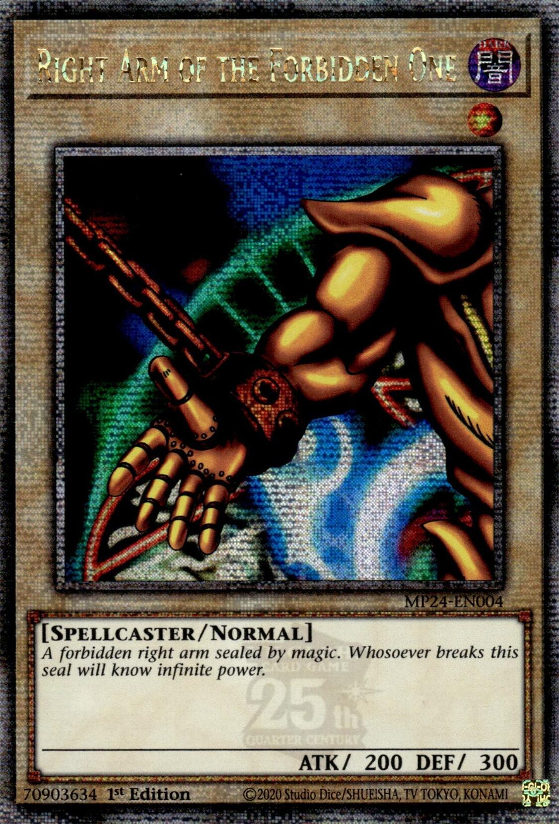 Right Arm of the Forbidden One [MP24-EN004] Quarter Century Secret Rare | Kessel Run Games Inc. 