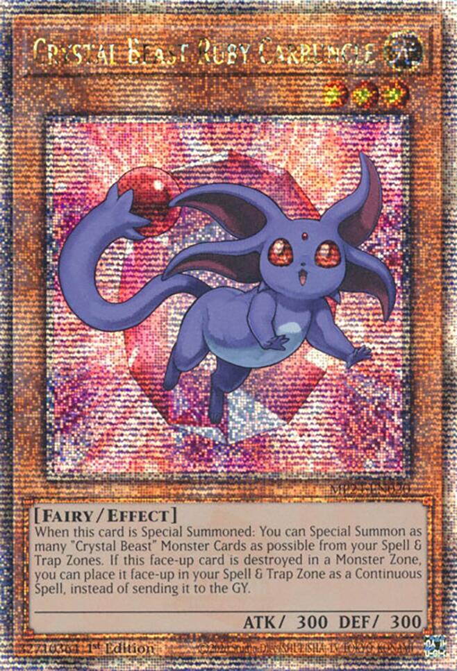 Crystal Beast Ruby Carbuncle [MP24-EN020] Quarter Century Secret Rare | Kessel Run Games Inc. 