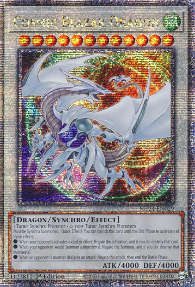 Cosmic Blazar Dragon [MP24-EN029] Quarter Century Secret Rare | Kessel Run Games Inc. 