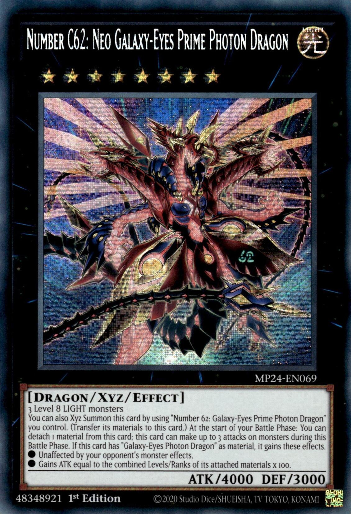 Number C62: Neo Galaxy-Eyes Prime Photon Dragon [MP24-EN069] Prismatic Secret Rare | Kessel Run Games Inc. 