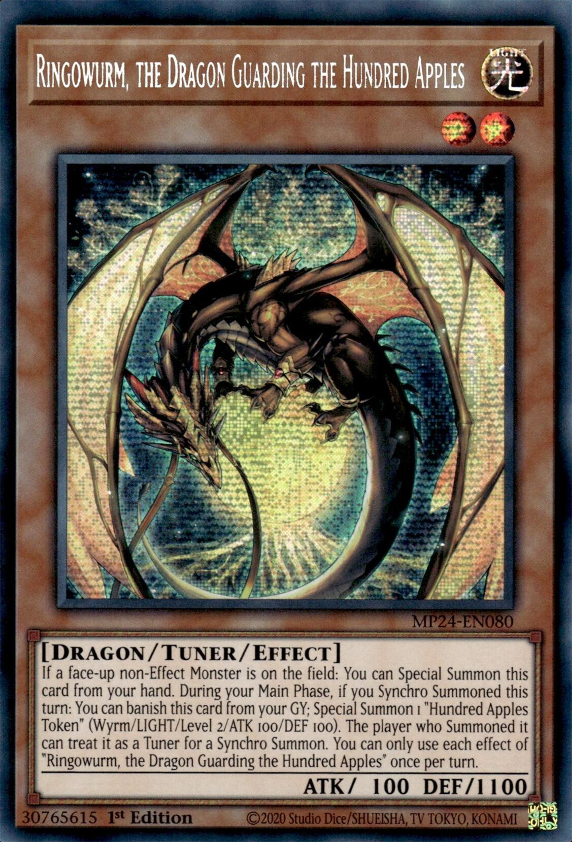 Ringowurm, the Dragon Guarding the Hundred Apples [MP24-EN080] Prismatic Secret Rare | Kessel Run Games Inc. 