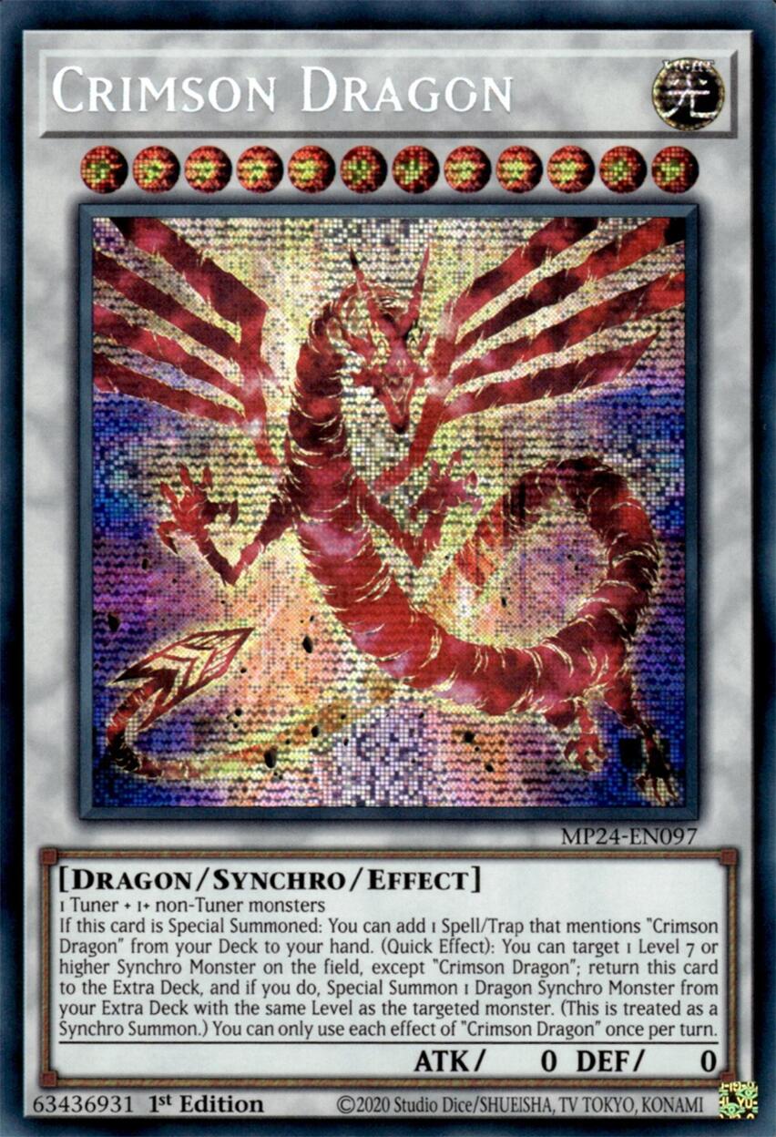 Crimson Dragon (card) [MP24-EN097] Prismatic Secret Rare | Kessel Run Games Inc. 