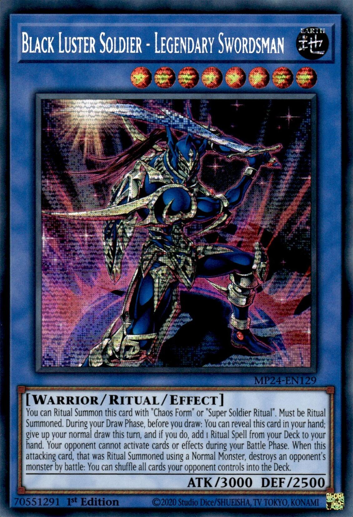 Black Luster Soldier - Legendary Swordsman [MP24-EN129] Prismatic Secret Rare | Kessel Run Games Inc. 