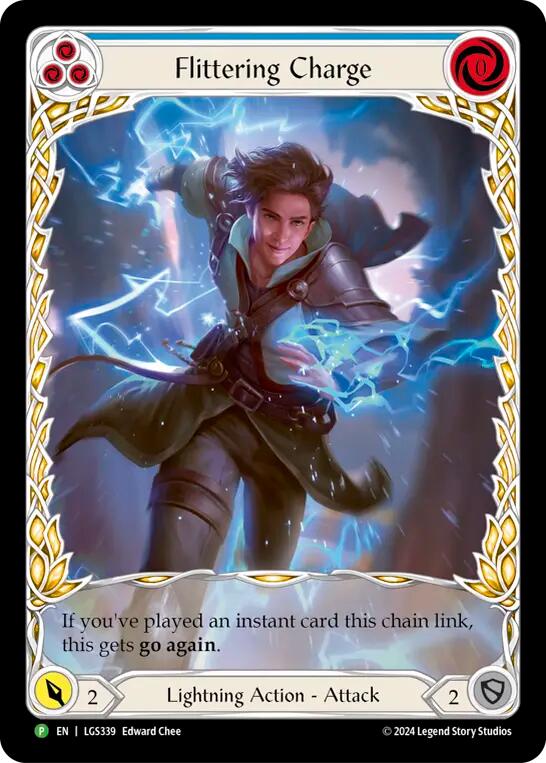 Flittering Charge (Blue) (Extended Art) [LGS339] (Promo)  Rainbow Foil | Kessel Run Games Inc. 