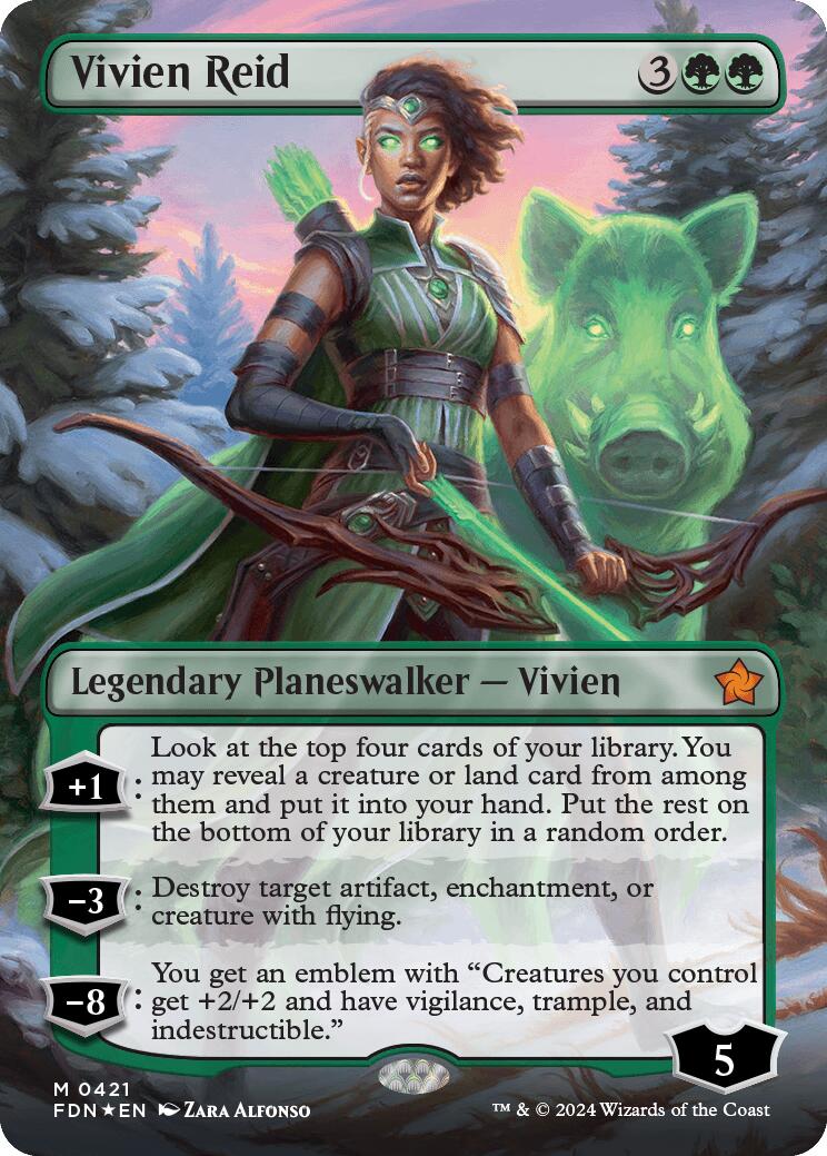 Vivien Reid (Borderless) (Mana Foil) [Foundations] | Kessel Run Games Inc. 