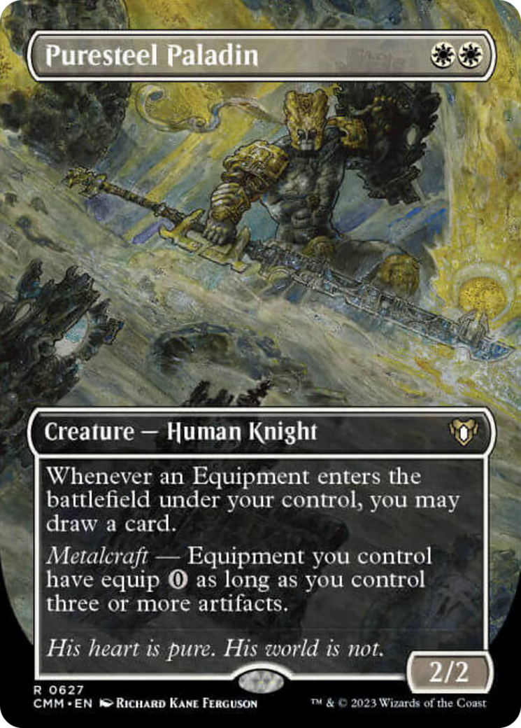 Puresteel Paladin (Borderless Alternate Art) [Commander Masters] | Kessel Run Games Inc. 