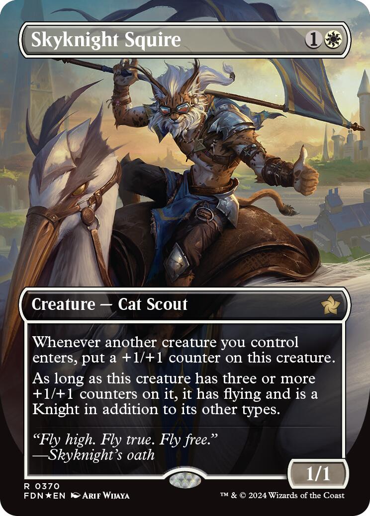 Skyknight Squire (Borderless) (Mana Foil) [Foundations] | Kessel Run Games Inc. 