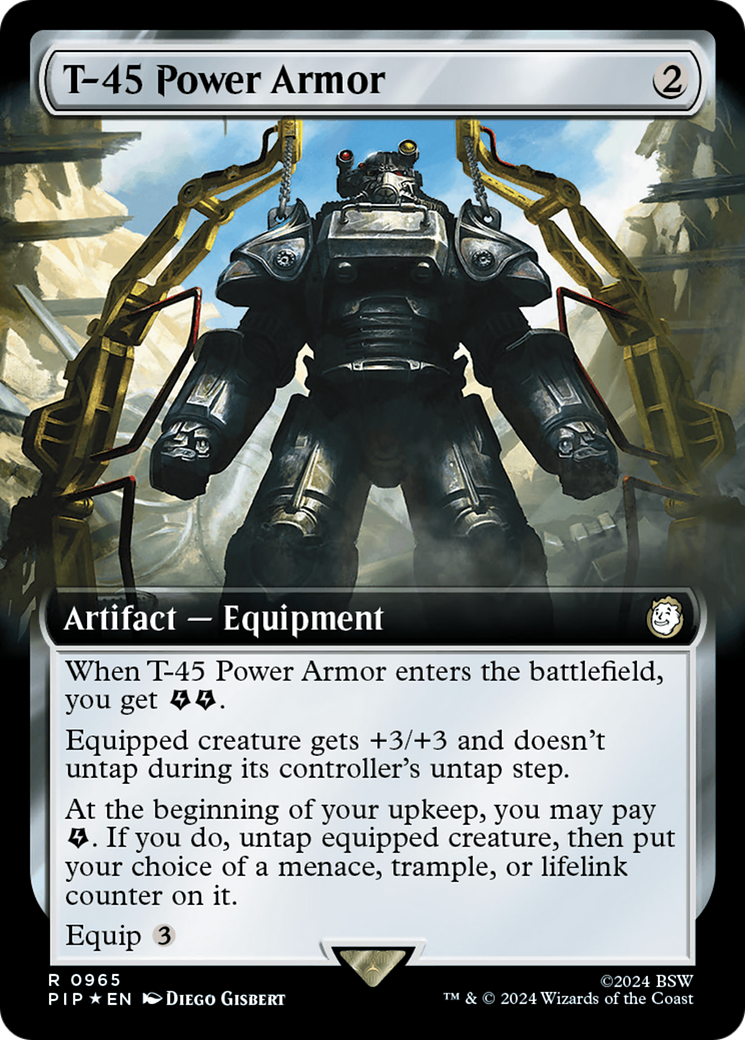 T-45 Power Armor (Extended Art) (Surge Foil) [Fallout] | Kessel Run Games Inc. 